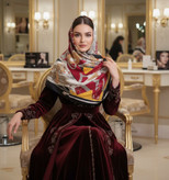 روسری ابریشمی توییل وارداتی قواره ۱۴۰ لوکس