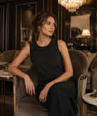 تاپ مجلسی زنانه لمه مشکی فری سایز